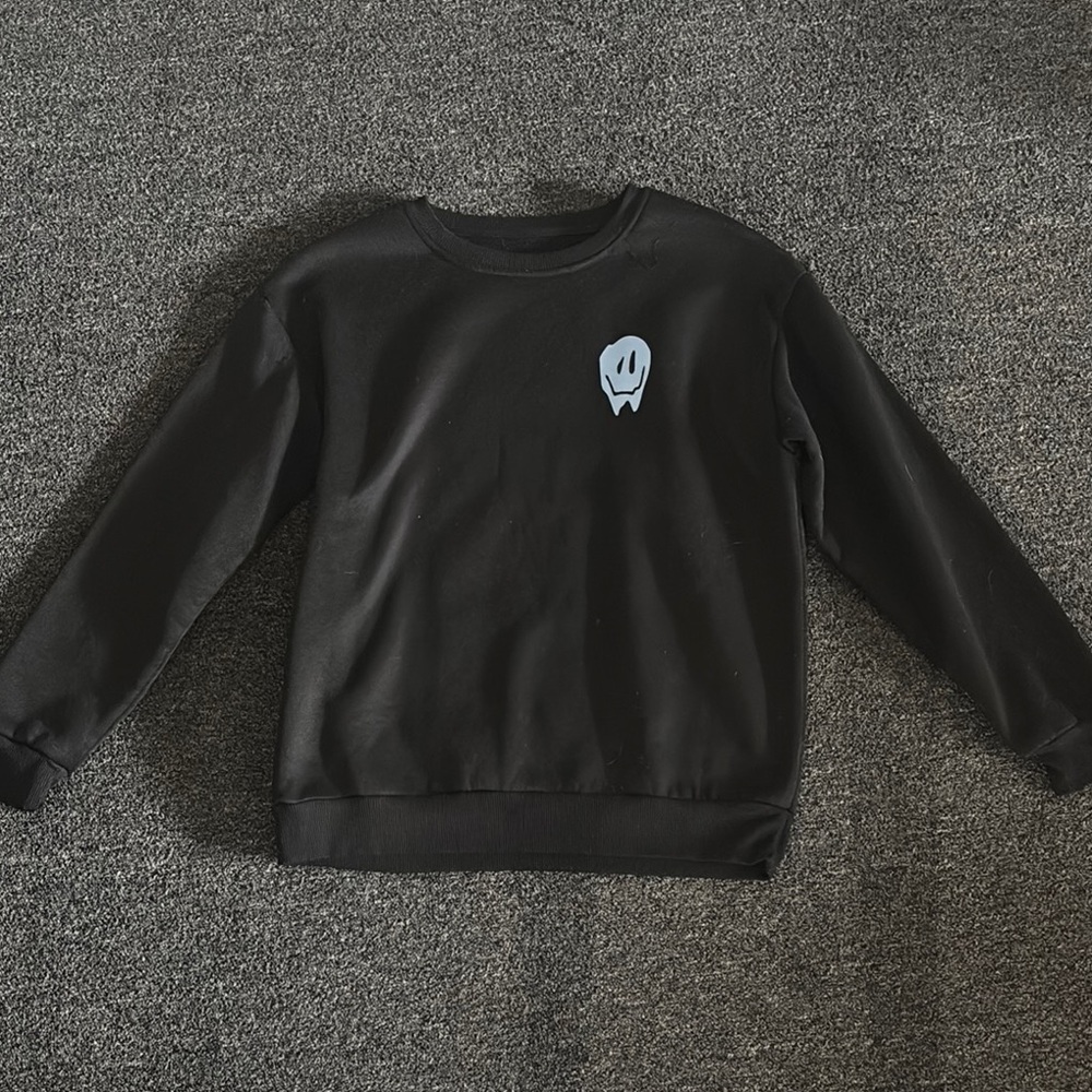 SHEIN Black Sweatshirt with Blue Graphic
